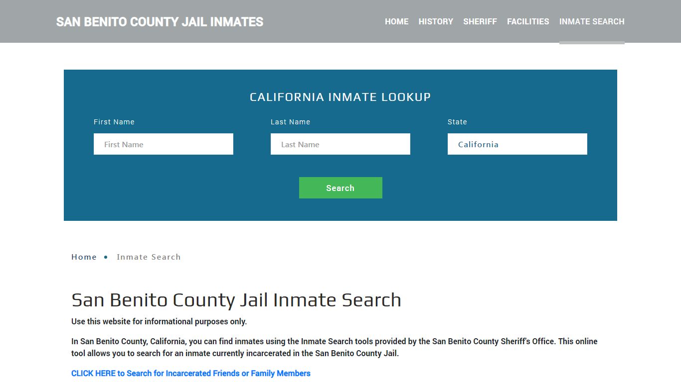 San Benito County, CA Detainee Lookup