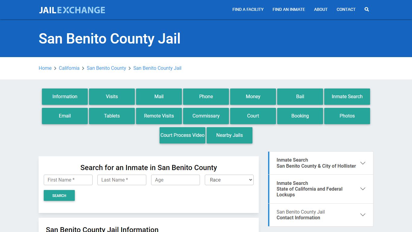 San Benito County Jail Roster Lookup, CA, Inmate Search